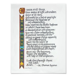 Thomas Aquinas Student's Prayer Calligraphy  Photo Print