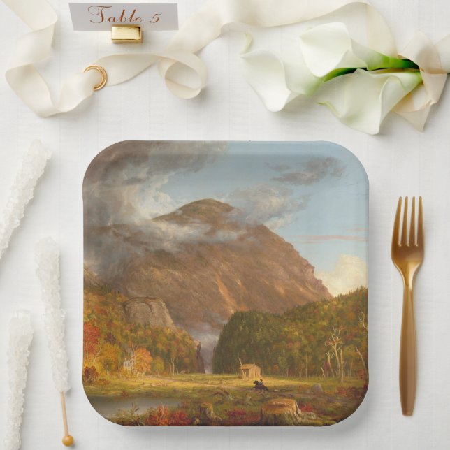 Thomas Cole A View of the Mountain Pass  Paper Plate (Wedding)