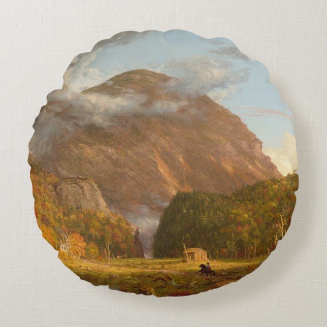 Thomas Cole A View of the Mountain Pass  Round Cushion (Front)
