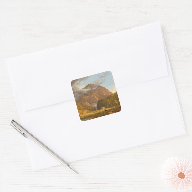 Thomas Cole A View of the Mountain Pass  Square Sticker (Envelope)