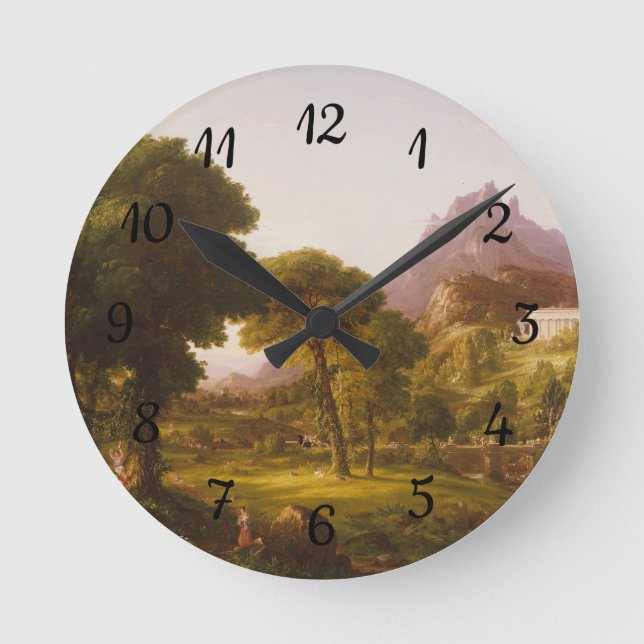 Thomas Cole  Dream of Arcadia Round Clock (Front)