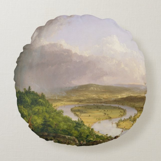 Thomas Cole The Oxbow The Connecticut River  Round Cushion (Front)
