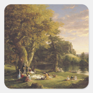 Thomas Cole The Pic-Nic Square Sticker