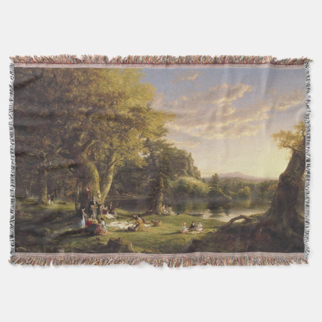 Thomas Cole The Pic-Nic Throw Blanket (Front)