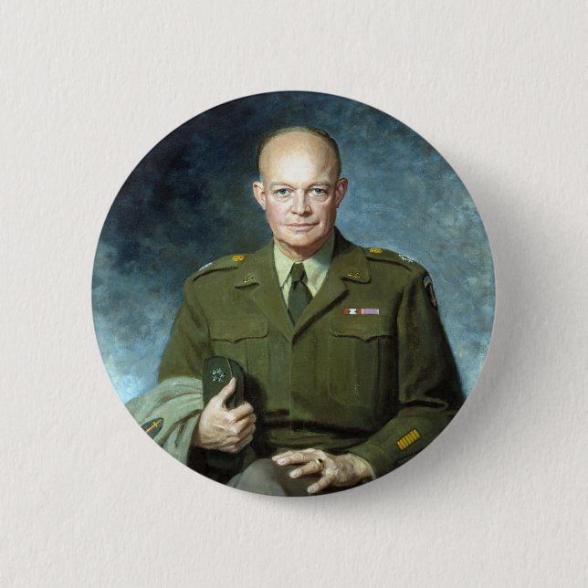 Thomas Edgar Stephens Dwight D. Eisenhower 6 Cm Round Badge (Front)