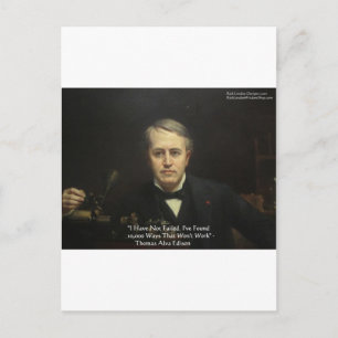 Thomas Edison "10,000 Ways" Wisdom Quote Gifts Postcard
