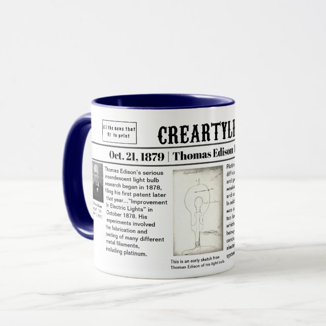 Thomas Edison 1879 mug (Front Left)