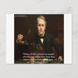 Thomas Edison "B4 Success" Wisdom Quote Gifts Postcard