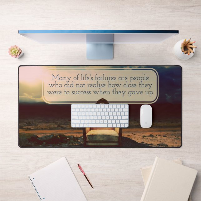 Thomas Edison Inspirational Quote "Failures" Desk Mat (Office 1)
