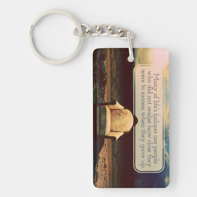 Thomas Edison Inspirational Quote "Failures" Key Ring (Front)