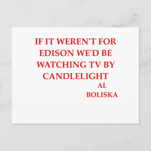 thomas edison joke postcard (Front)
