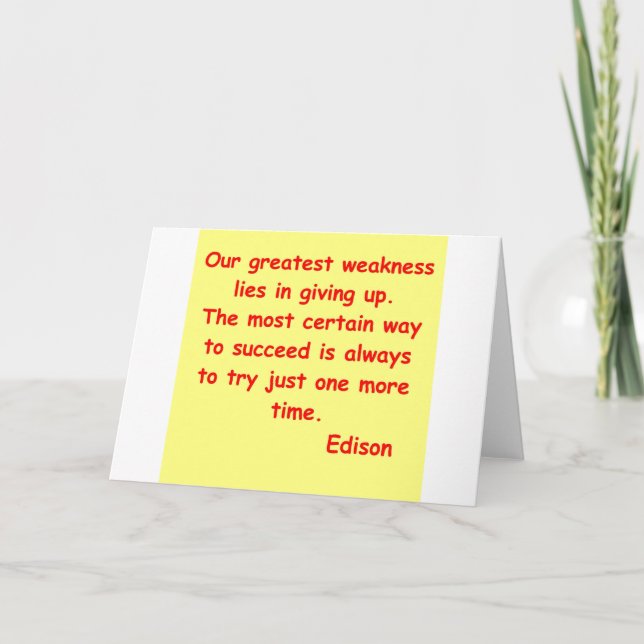 Thomas Edison quote Card (Front)
