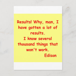 Thomas Edison quote Postcard