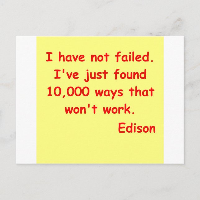 Thomas Edison quote Postcard (Front)