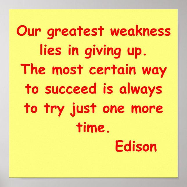 Thomas Edison quote Poster (Front)