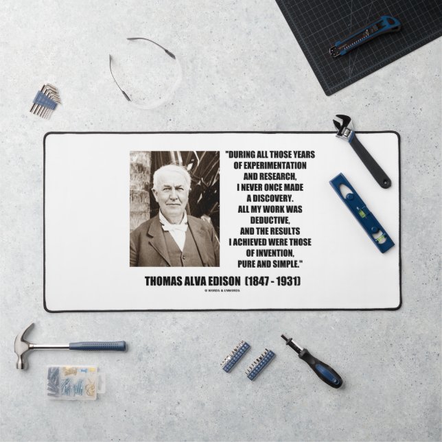 Thomas Edison Results Invention Pure Simple Quote Desk Mat (Workstation)