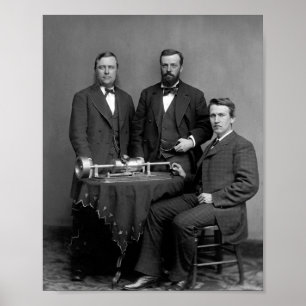 Thomas Edison With His Phonograph Poster
