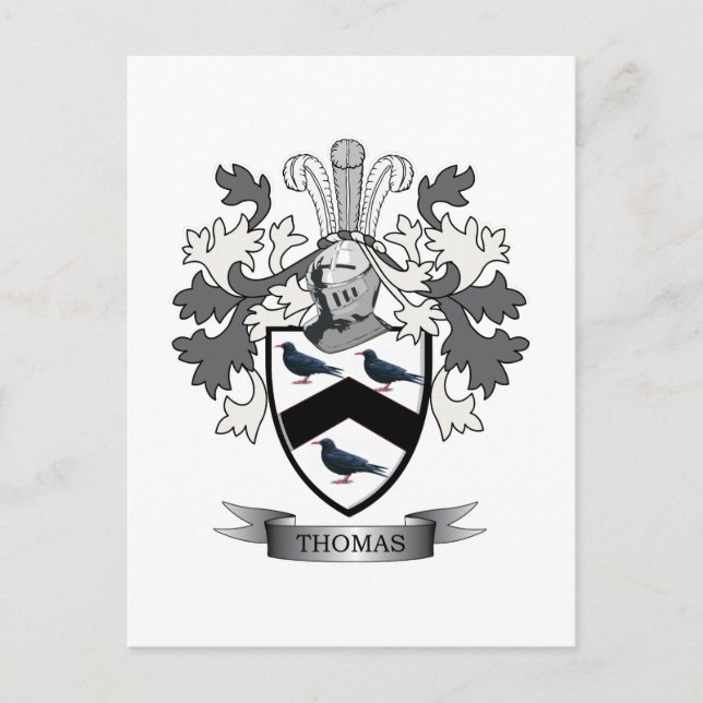 Thomas Family Crest Postcard (Front)