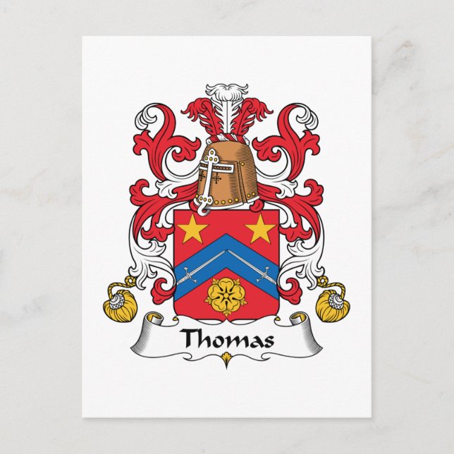 Thomas Family Crest Postcard (Front)