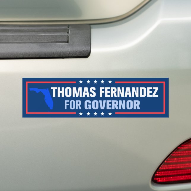 Thomas Fernandez for Florida Governor Bumper Sticker (On Car)