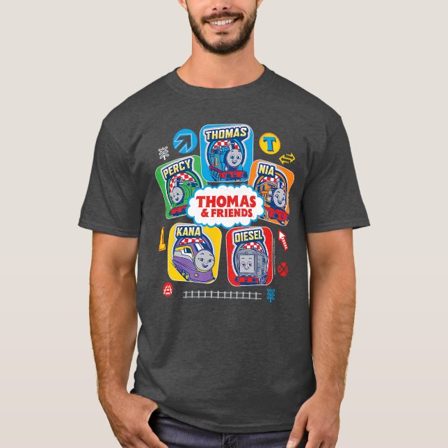 Thomas Friendshomas Friends Grid Small family T-Shirt (Front)