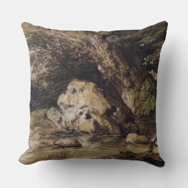 Thomas Gainsborough | A Hilly Landscape with Figur Cushion (Front)