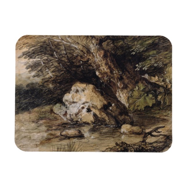Thomas Gainsborough | A Hilly Landscape with Figur Magnet (Horizontal)