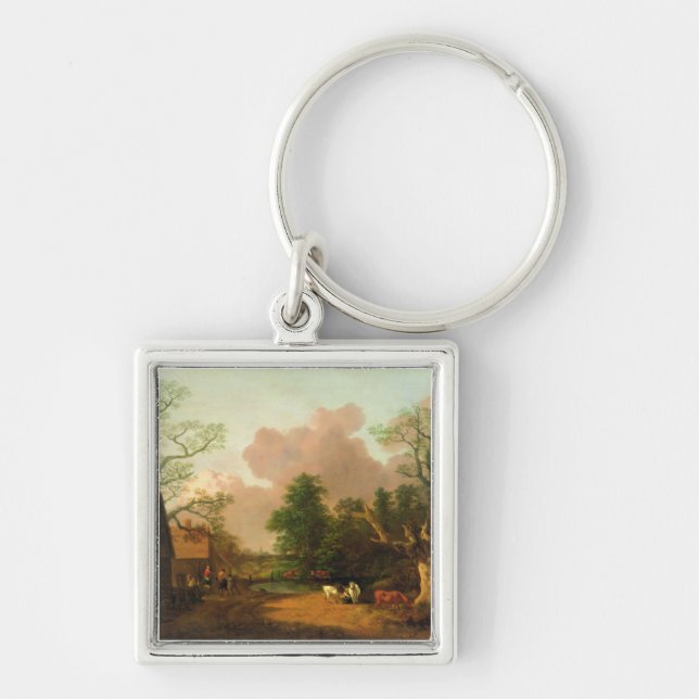 Thomas Gainsborough | A Landscape with Figures, Fa Key Ring (Front)