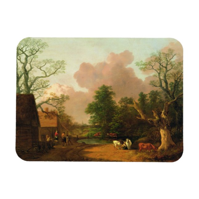 Thomas Gainsborough | A Landscape with Figures, Fa Magnet (Horizontal)