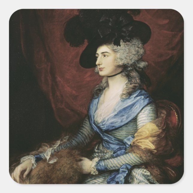 Thomas Gainsborough |Mrs Sarah Siddons, the actres Square Sticker (Front)
