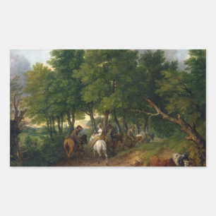 Thomas Gainsborough - Road from Market Rectangular Sticker