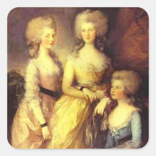 Thomas Gainsborough-Three daughters of George III Square Sticker