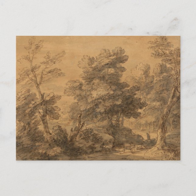 Thomas Gainsborough - Wooded Landscape Postcard (Front)