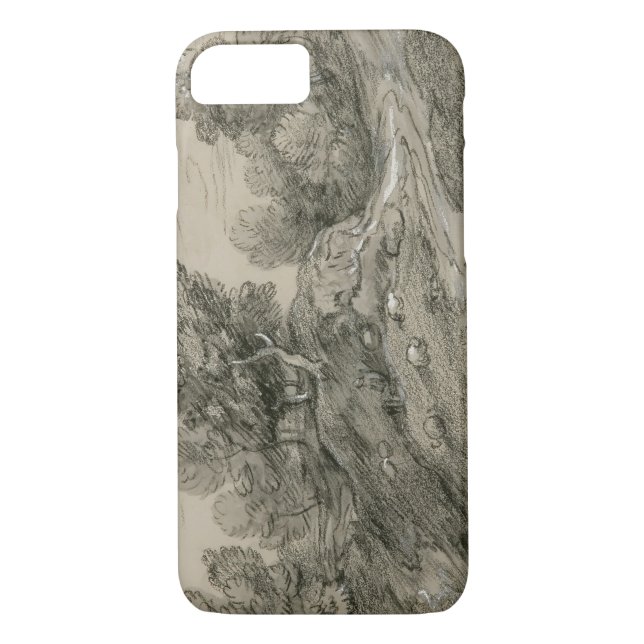 Thomas Gainsborough - Wooded Upland Landscape with Case-Mate iPhone Case (Back)