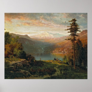 Thomas Hill - Indian by a Lake in a Majestic Poster