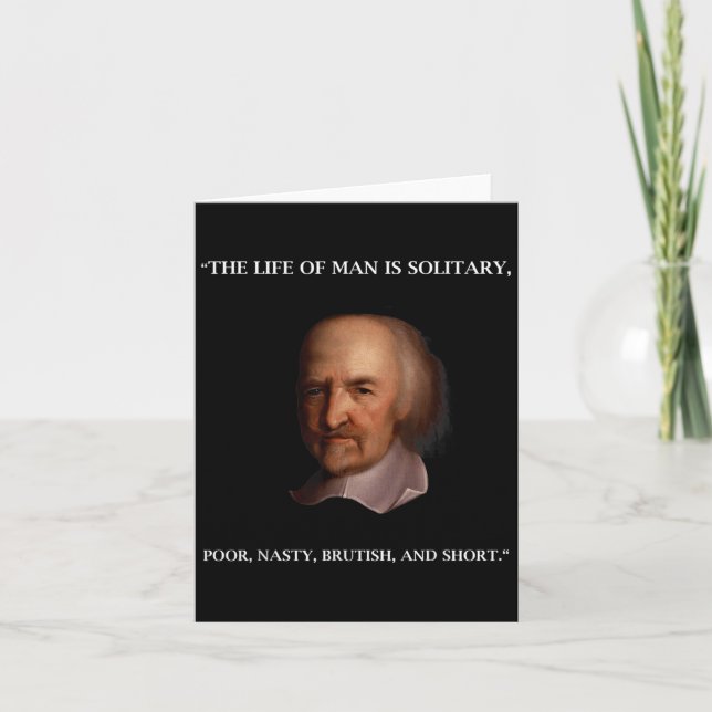 Thomas Hobbes Leviathan Philosopher Quotation T Sh Card (Front)