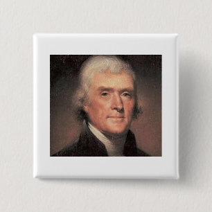Thomas Jefferson 15 Cm Square Badge