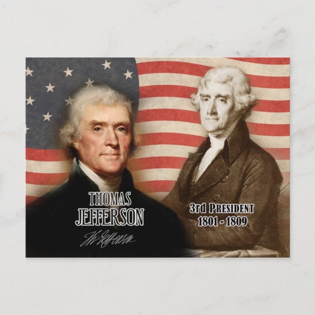 Thomas Jefferson  - 3rd President of the U.S. Postcard (Front)