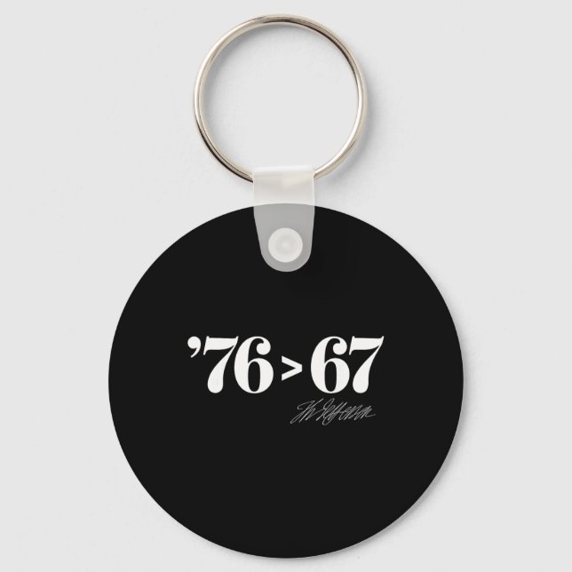 Thomas Jefferson 76 > 67 Self-evident Minimal M Key Ring (Front)