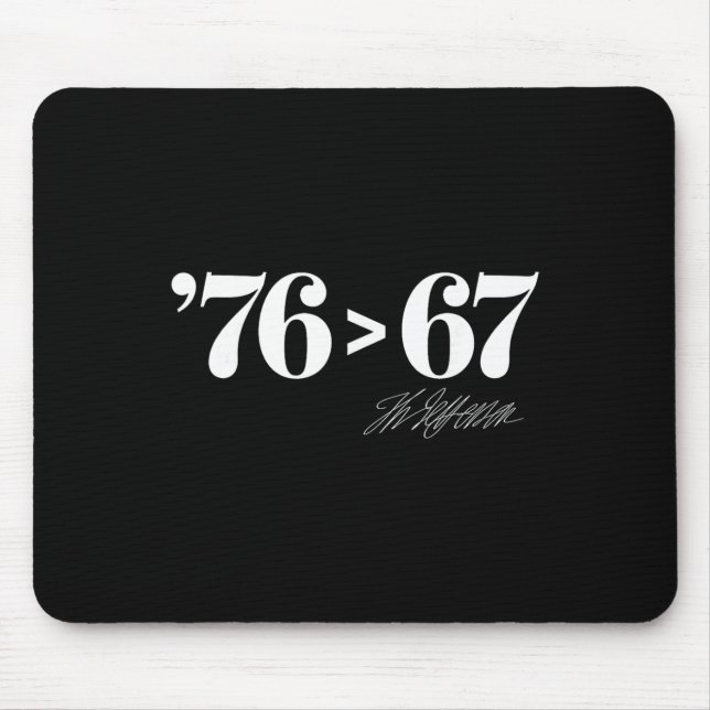 Thomas Jefferson 76 > 67 Self-evident Minimal M Mouse Pad (Front)