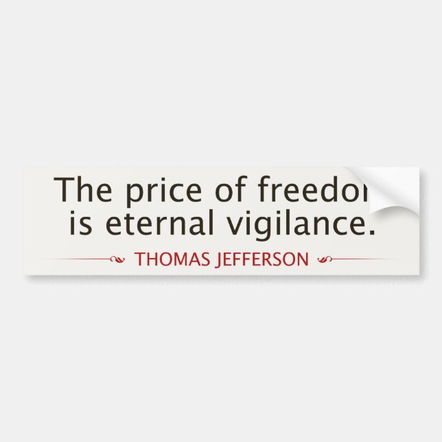 Thomas Jefferson Bumper Sticker (Front)