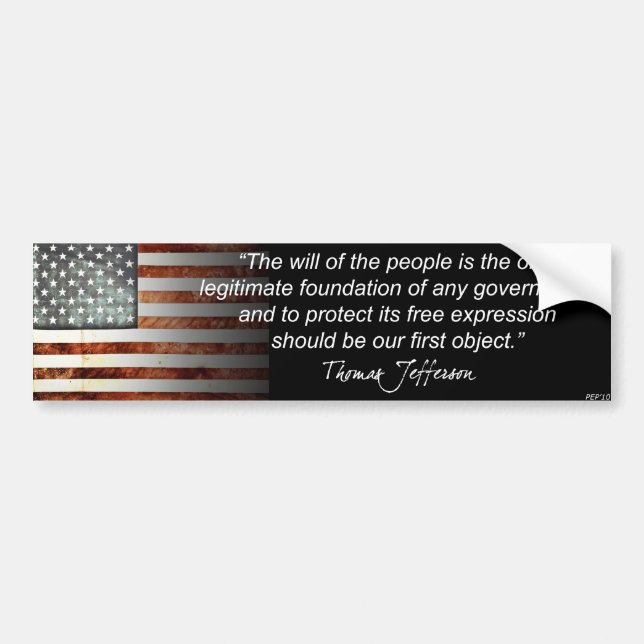 Thomas Jefferson Bumper Sticker (Front)