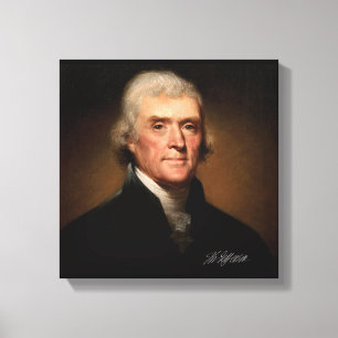 Thomas Jefferson by Rembrandt Peale. Signature. Canvas Print