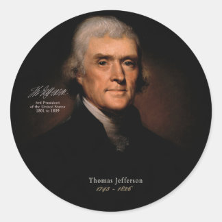 Thomas Jefferson Classic Round Sticker