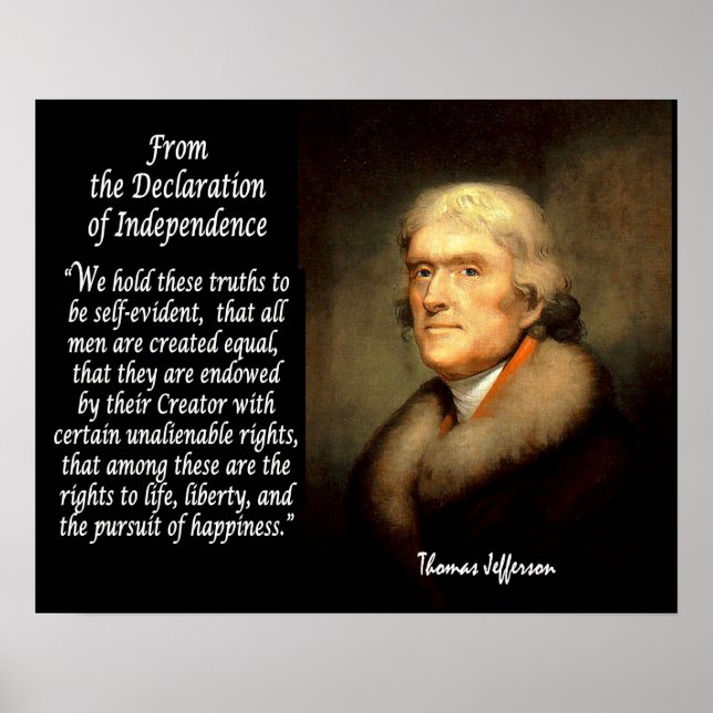 Thomas Jefferson & Declaration Of Independence Poster (Front)