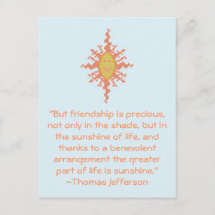 Thomas Jefferson Friendship Quote Postcard