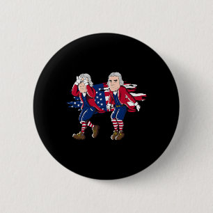 Thomas Jefferson Griddy American Flag 4th Of July 6 Cm Round Badge
