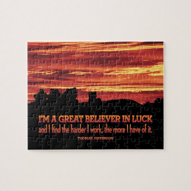 Thomas Jefferson Inspirational Quote "Luck" Jigsaw Puzzle (Horizontal)
