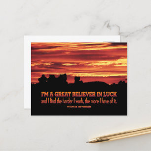 Thomas Jefferson Inspirational Quote "Luck" Postcard