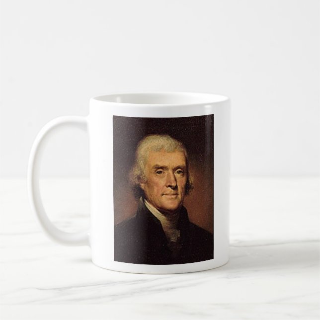 Thomas Jefferson Liberty Quote Ceramic Coffee Mug  (Left)